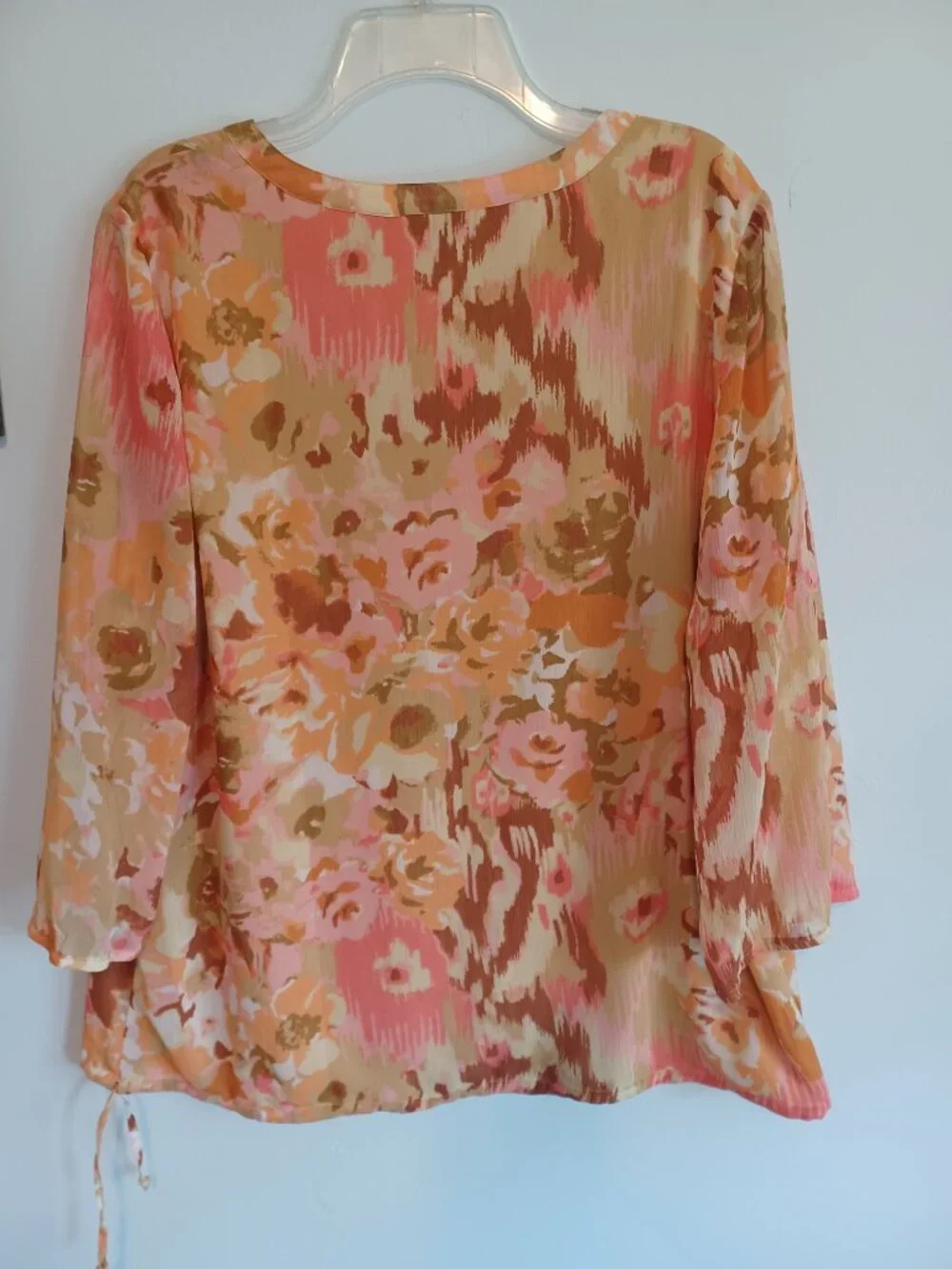Liz Claiborne Women's Multi Color Peasant Blouse Top size L - Picture 3 of 8
